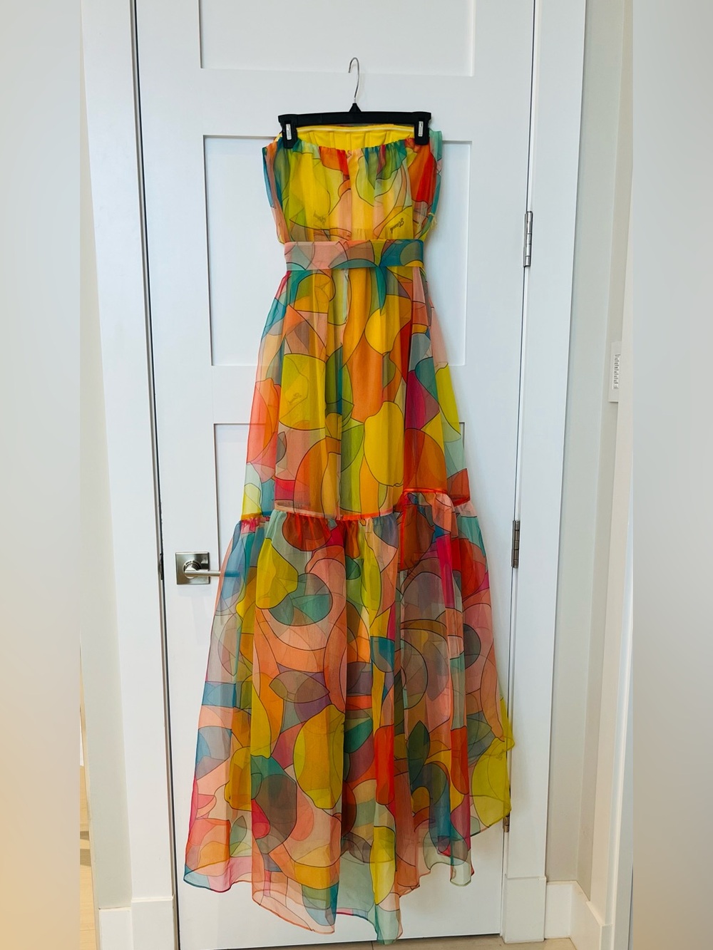 STAUD Tiered Abstract-Print Maxi Dress Citrus Kaleidoscope - Picture 4 of 7